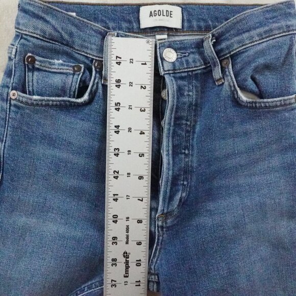 AGOLDE Nico High-Rise Skinny Jeans Womens 25 Button Fly Blue Denim - Picture 7 of 11